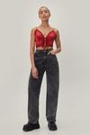 NastyGal Lace Trim Tie Front Cropped Cami Top thumbnail 2