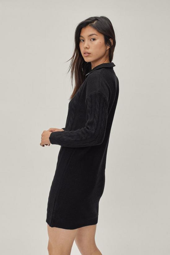 NastyGal O Ring Zip Up Cable Knit Mini Dress 4