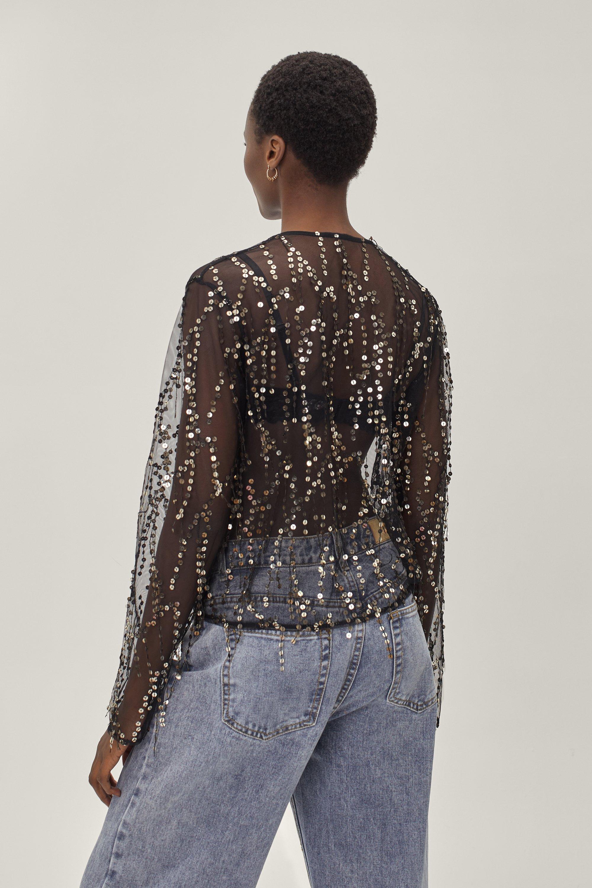 Sequin store mesh top