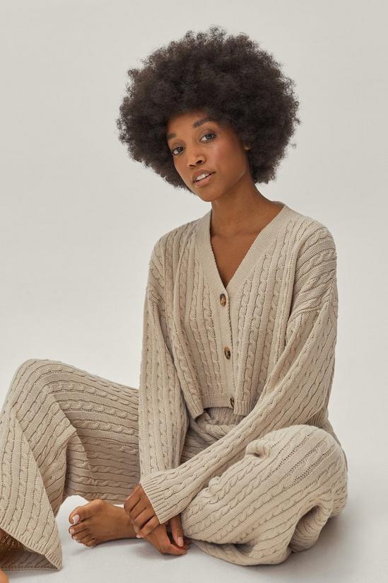 NastyGal Petite Cable Cardigan And Trouser Lounge Set 1