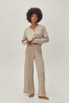 NastyGal Petite Cable Cardigan And Trouser Lounge Set thumbnail 2