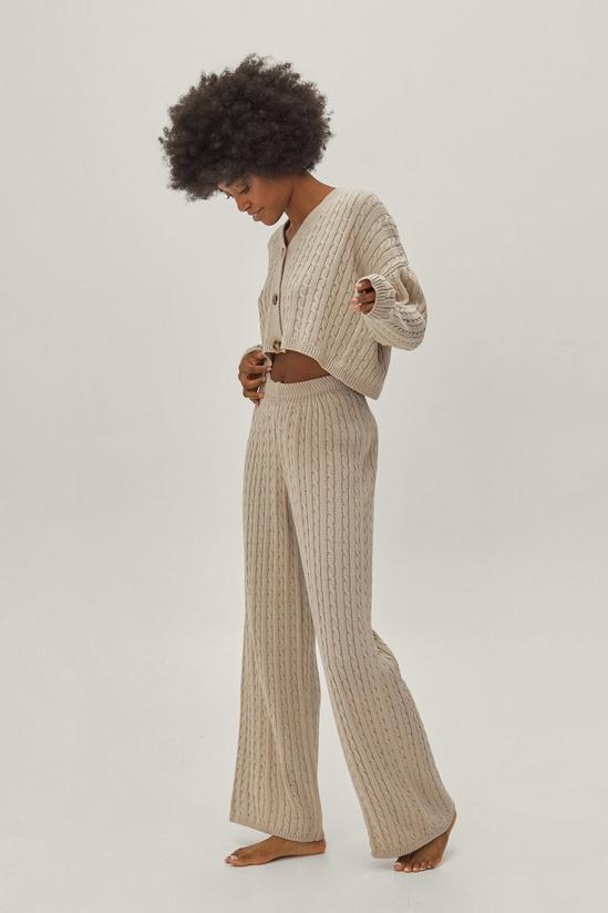 NastyGal Petite Cable Cardigan And Trouser Lounge Set 4