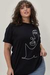 NastyGal Plus Size Crew Neck Graphic Face T-Shirt thumbnail 3