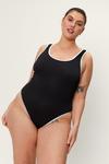NastyGal Plus Size Rib Contrast Binding Swimsuit thumbnail 3