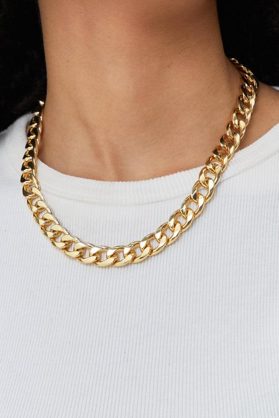 NastyGal Chunky Gold Plated Curb Chain Necklace 1