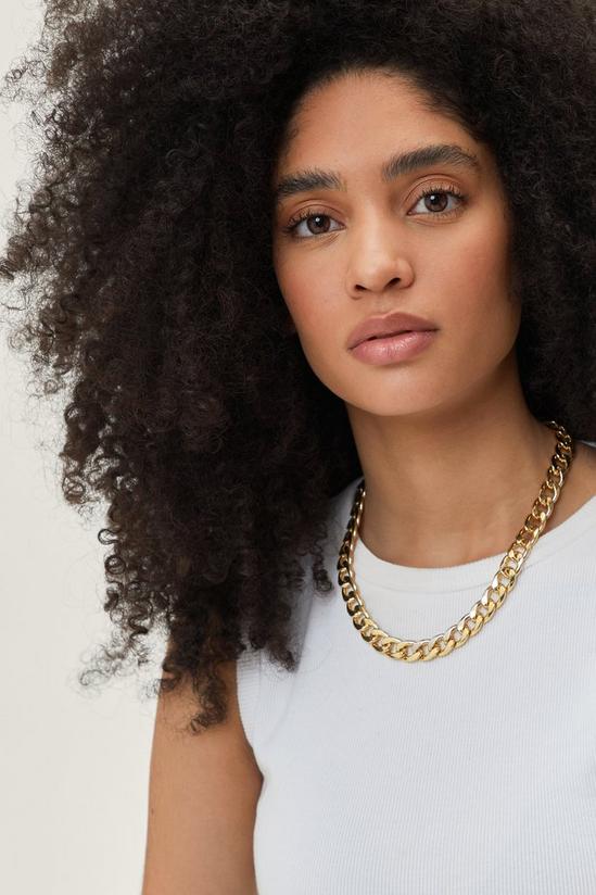NastyGal Chunky Gold Plated Curb Chain Necklace 2