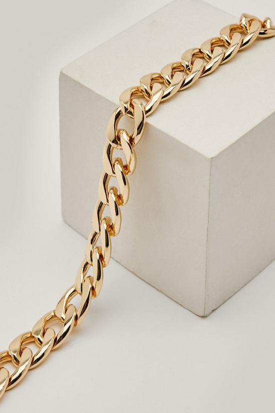 NastyGal Chunky Gold Plated Curb Chain Necklace 4