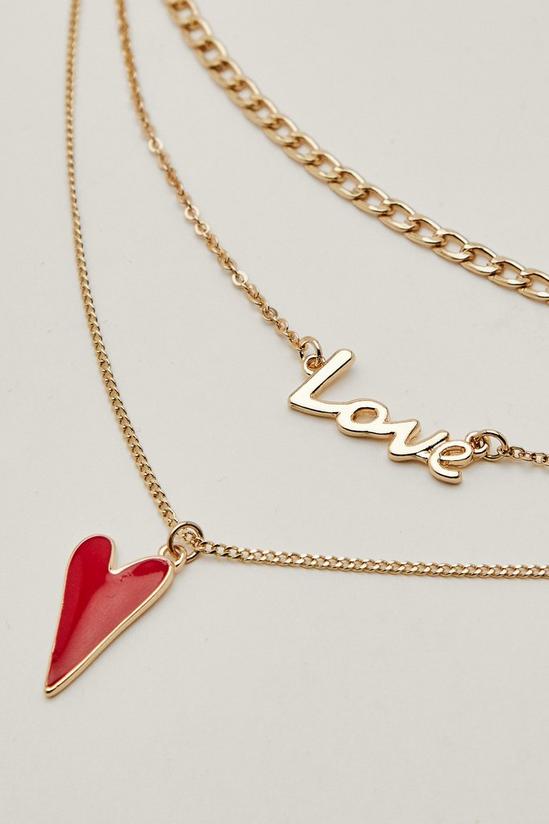 NastyGal Metal Layered Love Heart Pendant Necklace 4