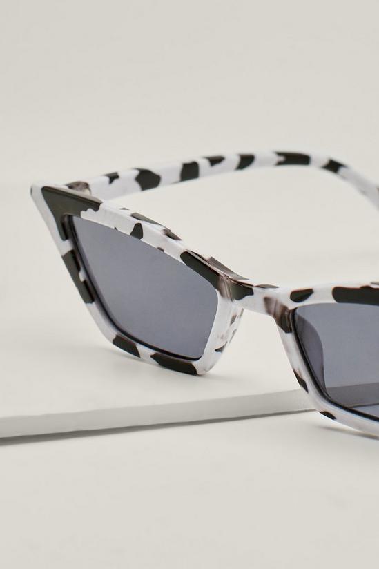 NastyGal Cow Print Slim Cat Eye Sunglasses 2