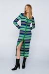 NastyGal Contrast Stripe Button Knitted Maxi Dress thumbnail 1