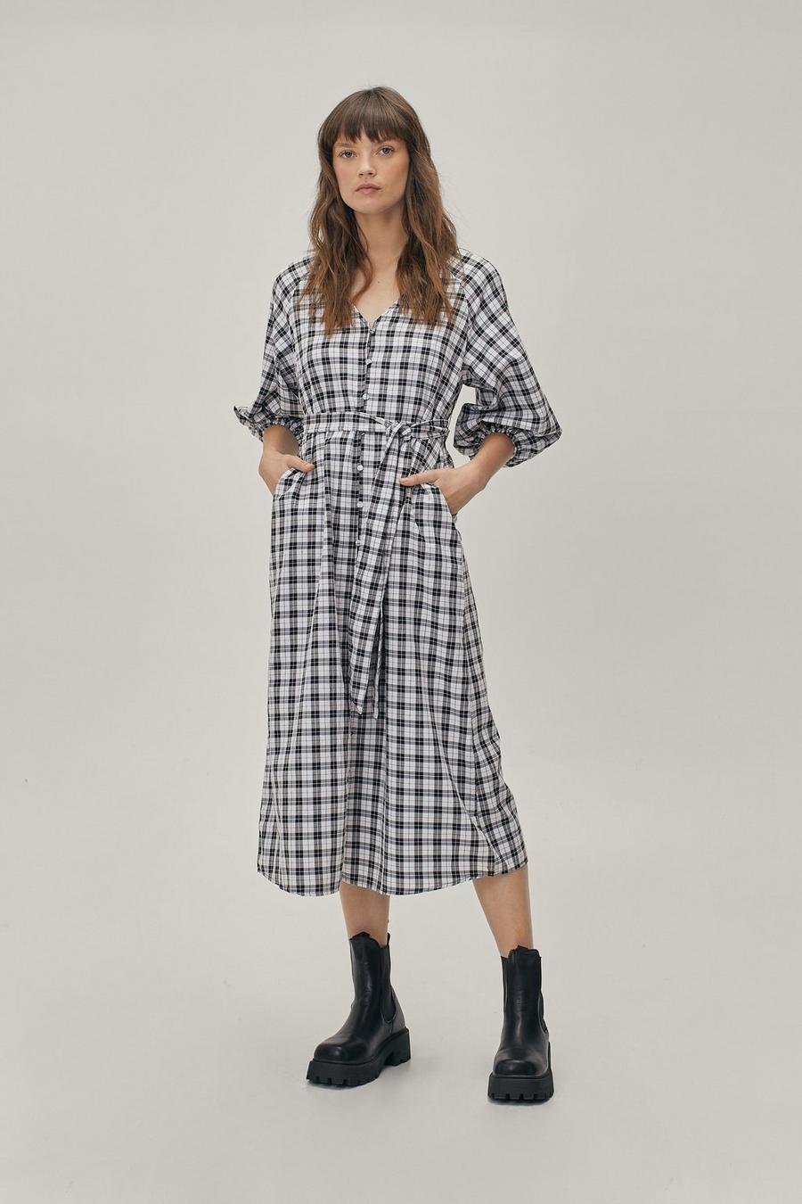 Lady Checkered Belted Midi Dress | www.kinderpartys.at