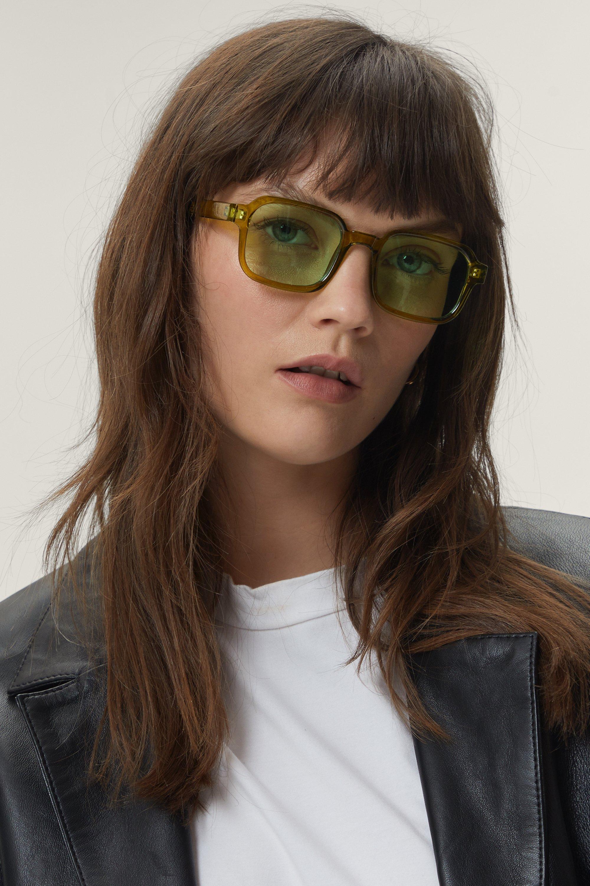 Green retro sunglasses hot sale