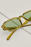 NastyGal Retro Green Lens Thin Square Sunglasses thumbnail 4