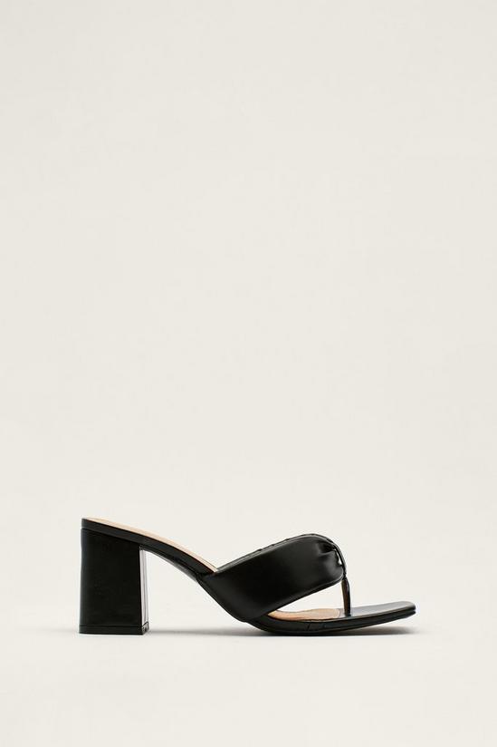 NastyGal Faux Leather Toe Thong Heeled Mules 3