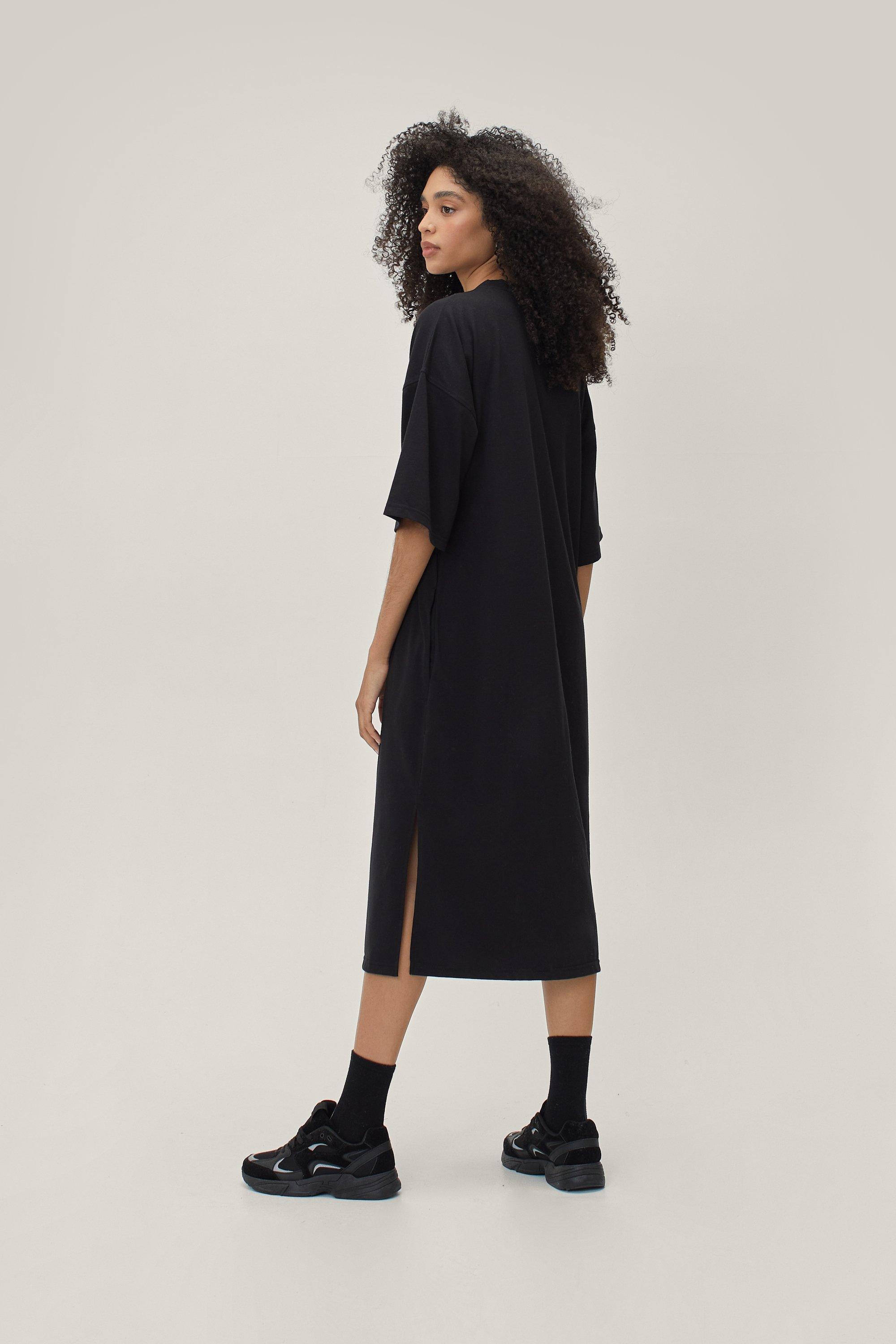 Midi t shirt dress cheap with pockets