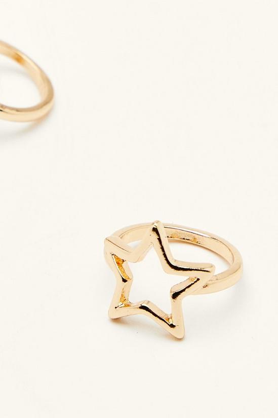 NastyGal Moon and Star 2 Piece Ring Set 4