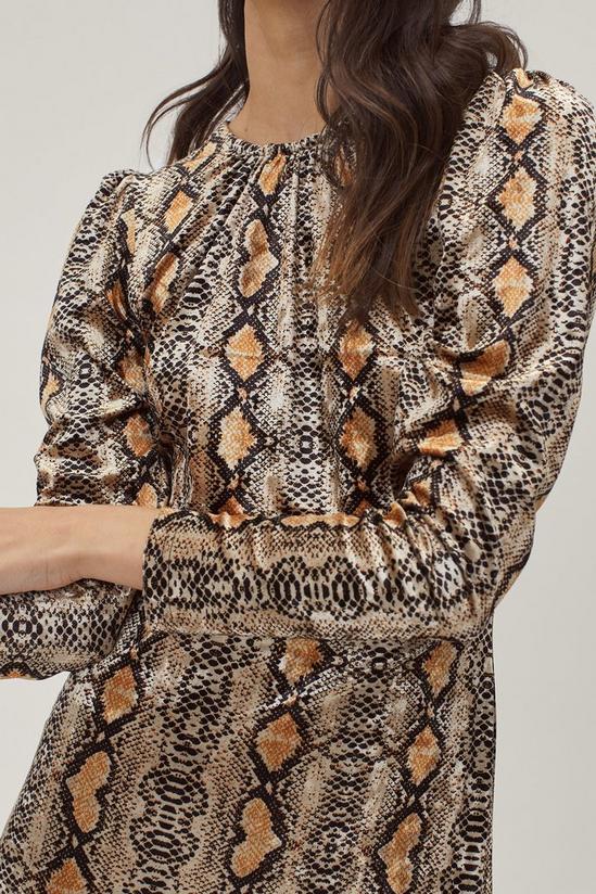 NastyGal Snake Printed Velvet Midi Dress 3