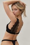 NastyGal Satin Lace Trim Ruched Bralette and Knickers Lingerie Set thumbnail 4