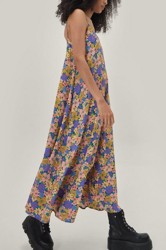NastyGal Floral Strappy Trapeze Maxi Dress 2
