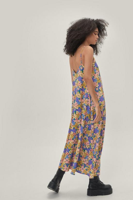 NastyGal Floral Strappy Trapeze Maxi Dress 3