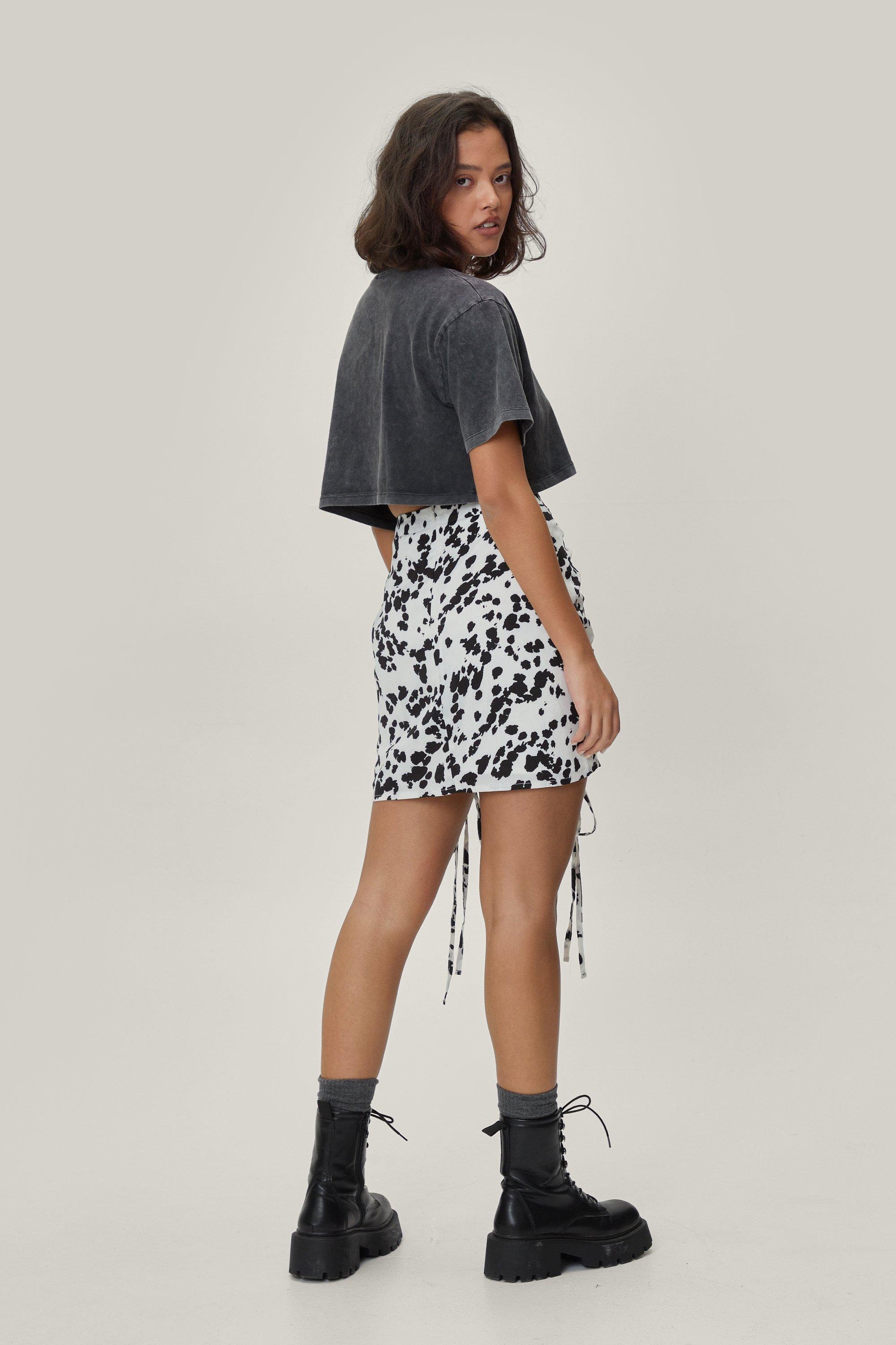 Boohoo shop cow skirt