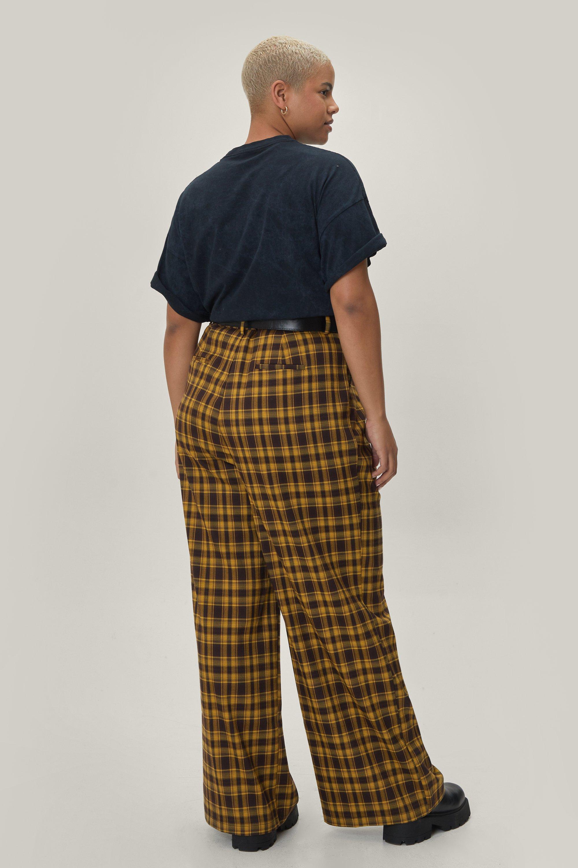 Yellow on sale check trousers