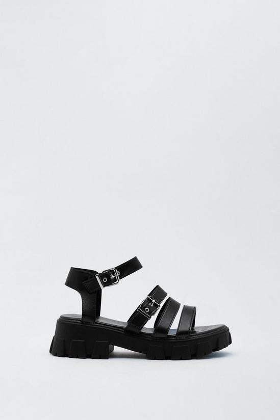 NastyGal Faux Leather Quadruple Strap Chunky Sandals 3