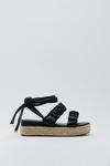 NastyGal Faux Leather Ruched Strap Ankle Tie Sandals thumbnail 3