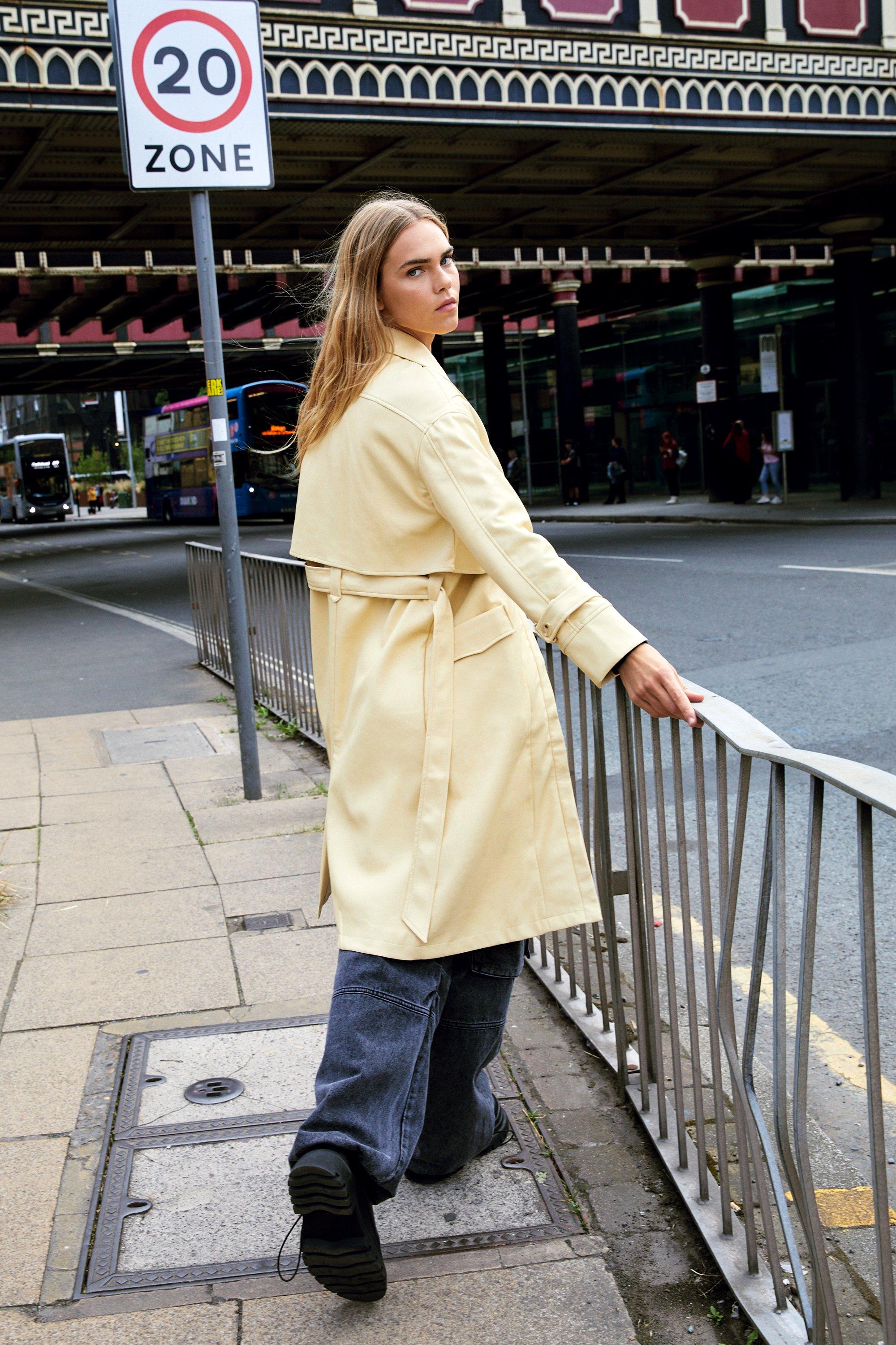 Boohoo yellow clearance coat