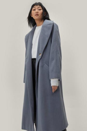 Wool Blend Oversized Duster Coat baby blue