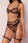 NastyGal Embroidered Rose Ruffle Lingerie 3 Piece Set thumbnail 3