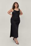 NastyGal Plus Size Satin Asymmetric Cowl Front Maxi Dress thumbnail 3