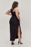 NastyGal Plus Size Satin Asymmetric Cowl Front Maxi Dress thumbnail 4