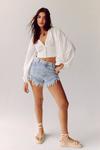 NastyGal Broderie Balloon Sleeve Button Front Crop Top thumbnail 3