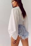 NastyGal Broderie Balloon Sleeve Button Front Crop Top thumbnail 4