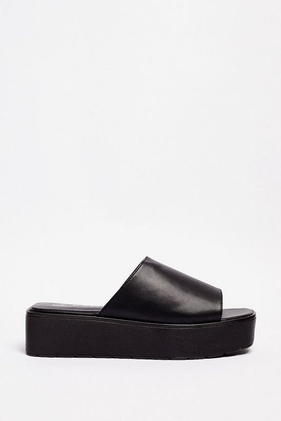 NastyGal Faux Leather Open Toe Platform Mules 3