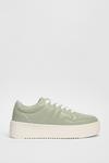 NastyGal Faux Leather Platform Lace-Up Trainers thumbnail 3