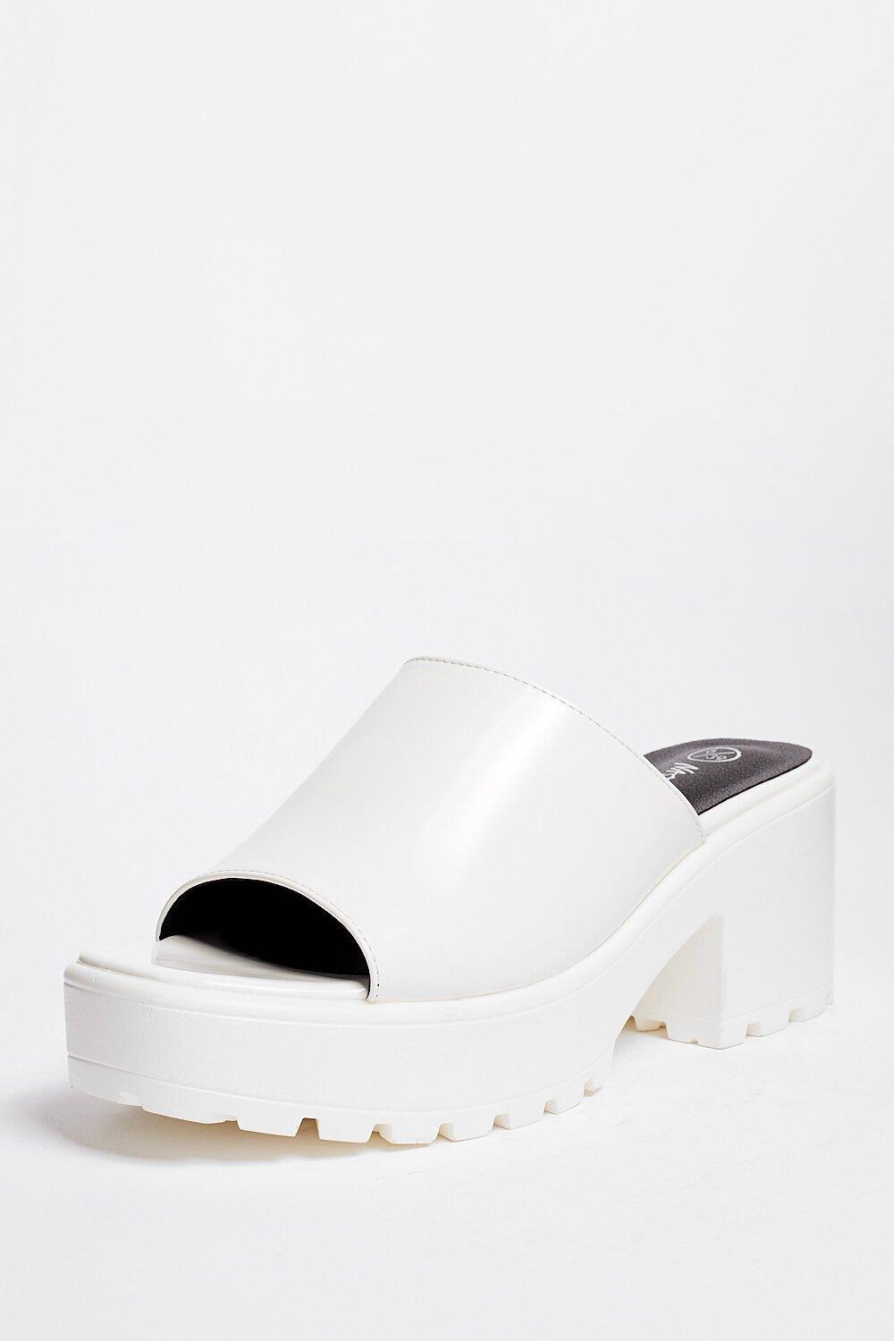 White best sale chunky mules