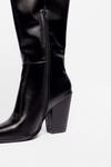 NastyGal Faux Leather Knee High Heeled Cowboy Boots thumbnail 4