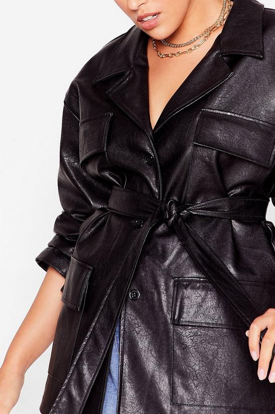 NastyGal Life On Mars Plus Faux Leather Belted Jacket 2