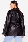 NastyGal Life On Mars Plus Faux Leather Belted Jacket thumbnail 4