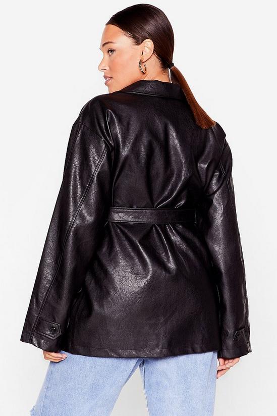 NastyGal Life On Mars Plus Faux Leather Belted Jacket 4