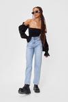 NastyGal Shirred Off the Shoulder Cropped Blouse thumbnail 3