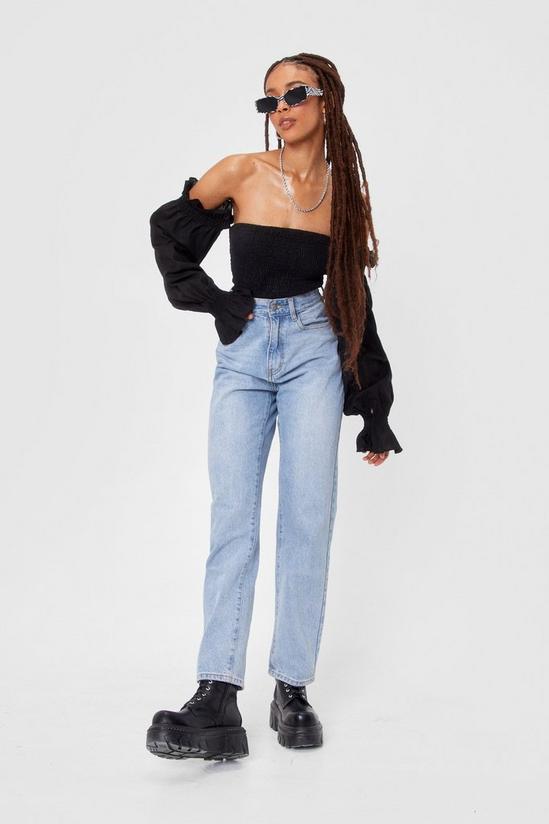 NastyGal Shirred Off the Shoulder Cropped Blouse 3