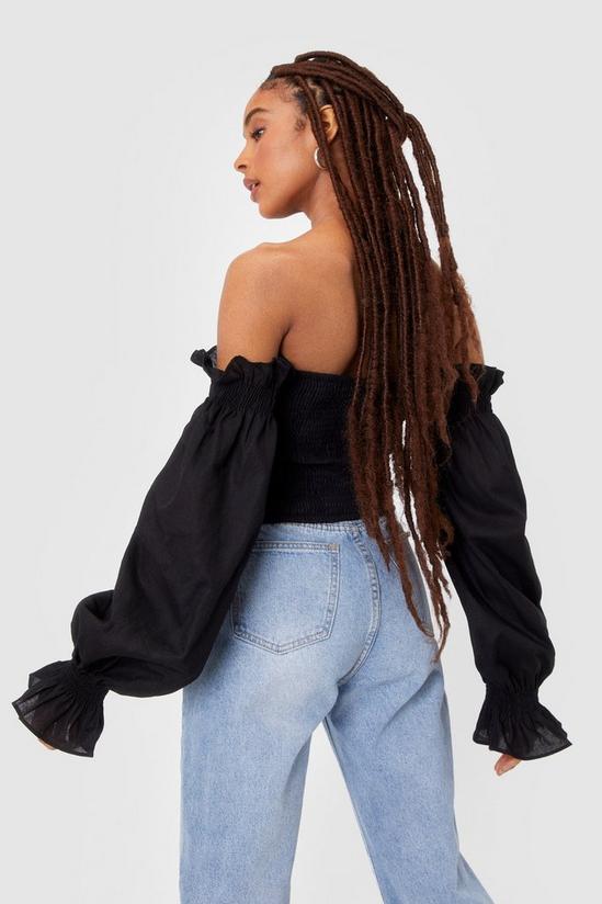 NastyGal Shirred Off the Shoulder Cropped Blouse 4