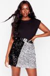 NastyGal Sequin Us Over Plus Two-Tone Mini Skirt thumbnail 1