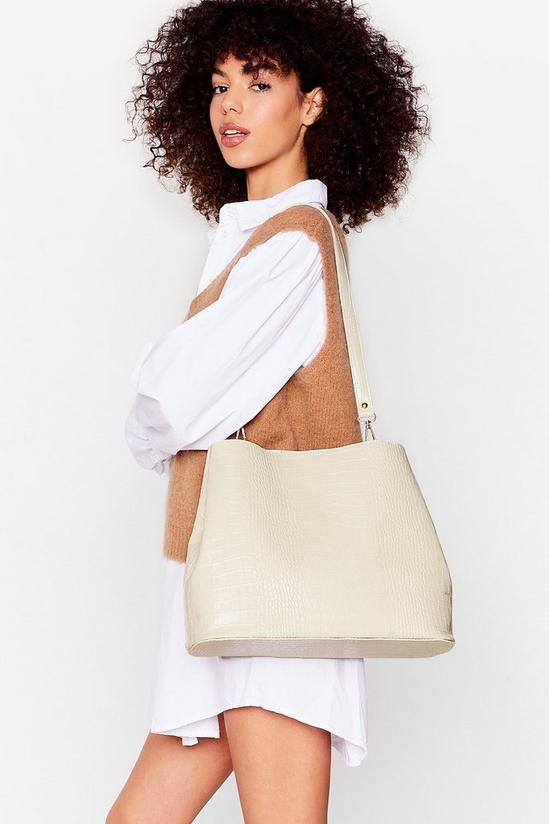 NastyGal WANT Croc Tote Bag And Pouch Set 1