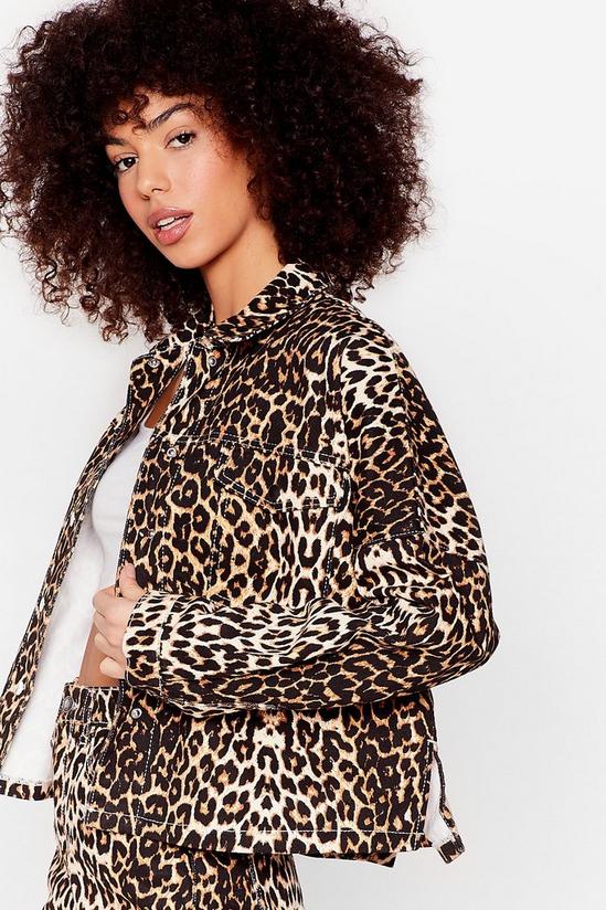 NastyGal Young Wild and Free Leopard Denim Shirt Jacket 2