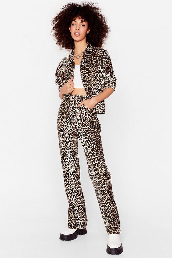 NastyGal Young Wild and Free Leopard Denim Shirt Jacket 3