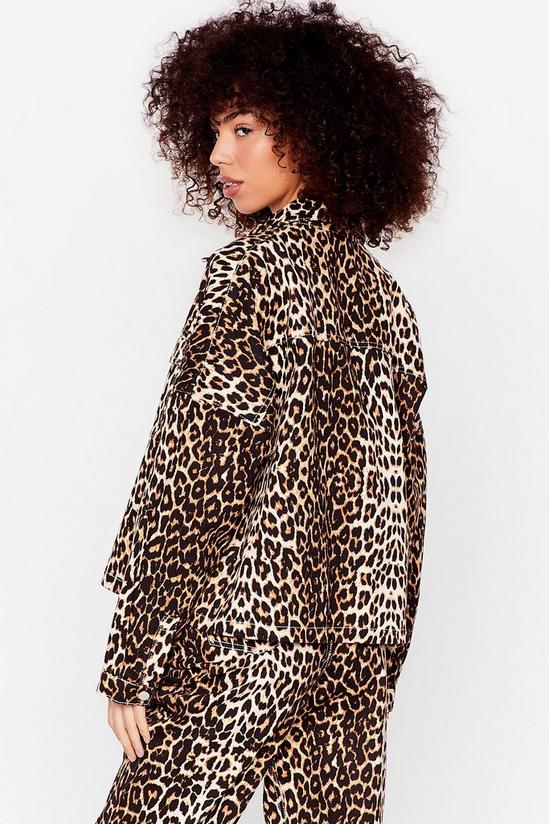 NastyGal Young Wild and Free Leopard Denim Shirt Jacket 4